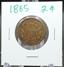 ¡Moneda de 2 centavos de cobre de la era de la Guerra Civil de 1865! segunda mano  Embacar hacia Mexico