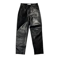 Vintage Czarne Prawdziwa skóra Regular Jeans Spodnie Unisex Włochy Rozmiar 46 W29 L31 na sprzedaż  PL