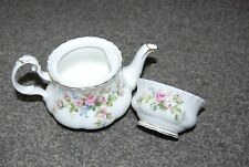 Royal Albert Moss Rose Small Teapot NO LID + Sugar Bowl for sale  Shipping to South Africa