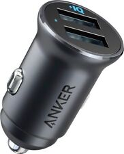 Mini cargador de coche Anker aleación de aluminio 24W doble USB azul LED para iPhone 15/14/13 segunda mano  Embacar hacia Argentina