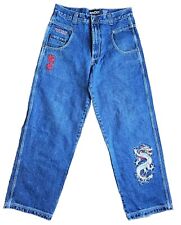 Jeans masculino vintage década de 1990 y2k Paco chinês dragão tigre skate 33W/32L , usado comprar usado  Enviando para Brazil