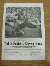 22/10/1961 Dulka Prague v Slovan Nitra (4 páginas).  Footy Progs oferece este item comprar usado  Enviando para Brazil