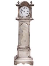Antique Sterling Silver Grandfather Clock Station 10.5” H With Pocket Watch for sale  Shipping to South Africa