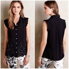 Anthropologie Meadow Rue Opuntia Eyelet Trim Top | Button-Down Blouse S | Small for sale  Shipping to South Africa