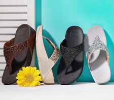 Sandálias FitFlop LULU Shimmer foil toe-post wedge escolha tamanho e cor NOVO comprar usado  Enviando para Brazil