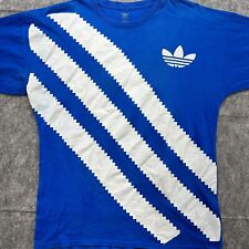 Camisa Adidas Masculina 2X Azul Branco Logotipo Trevo Estampa Gráfica Algodão Manga Curta, usado comprar usado  Enviando para Brazil