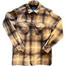 Camisa Pendleton Marrón Bronceado Ombre a Cuadros Original 100% Lana Virgen Hombres Mediana segunda mano  Embacar hacia Argentina