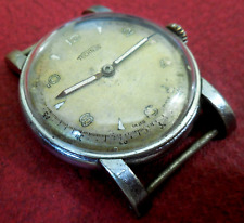 TECHNOS 15 J vintage de gran tamaño década de 1940 Reloj de pulsera militar suizo para correr segunda mano  Embacar hacia Argentina