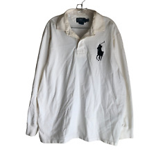 Polo Ralph Lauren Men's Polo Rugby Shirt Size XXL Big Pony Beige 100% Cotton for sale  Shipping to South Africa