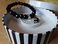 Thomas Sabo Black Onyx Bracelet with Matching Bow Charm Boxed, used for sale  NORWICH