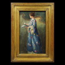 Antique portrait painting of a lady 19th C Pre-Raphaelite arts & crafts nouveau for sale  CHELTENHAM