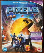 Pixels Blu-ray 2015 Adam Sandler Videogame Sci-Fi Comedy Movie w/ Slipcover, używany na sprzedaż  Wysyłka do Poland
