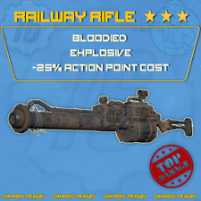 PC ⭐⭐⭐ BLOODIED EXPLOSIVE RAILWAY RIFLE! [25% Less VATS AP Cost] ⭐⭐⭐ GOD ROLL! for sale  Shipping to South Africa
