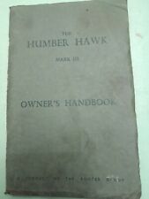 humber owners manual for sale  SOUTHEND-ON-SEA