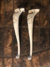 Pair Antique Cast Iron Curved Legs 15” Tall. Steampunk  Corner  / End Table (2), used for sale  Shipping to South Africa