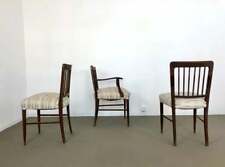 Set 3 sedie sedia da ufficio legno tessuto design anni '50 VINTAGE MODERNARIATO usato  Italia