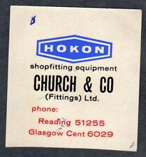c1950s Church & Co, Hokon Shopfitting, Reading, label 2 for sale  Shipping to South Africa