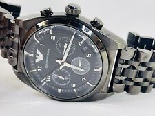 Relógio masculino cronógrafo Emporio Armani preto aço inoxidável, AR0374, novo Batt. comprar usado  Enviando para Brazil