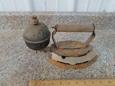 Antique Vintage Cast Iron Steam Clothing Iron With old Wood Handle, used for sale  Shipping to South Africa