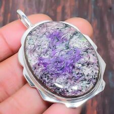 Russian Charoite Gemstone Handmade Gift Jewelry Pendant 2.17" K872, used for sale  Shipping to South Africa