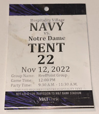 11/12/22 Navy Notre Dame Tail Gate pré-evento tenda hospitalidade passe bilhete esboço comprar usado  Enviando para Brazil