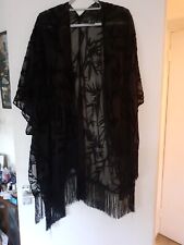Kimono black fringed for sale  CARDIFF