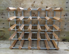 Vintage Traditional 25 Bottle Holder Wood & Metal Freestanding Wine Rack Used #3 for sale  Shipping to South Africa
