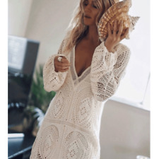 Vestido de crochê branco - Pequeno - Novo comprar usado  Enviando para Brazil