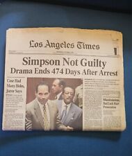 Los Angeles Times - O.J. Historia de primera página de Simpson Not Guilty 1995 segunda mano  Embacar hacia Argentina