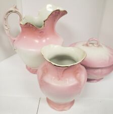 ANTIQUE SEMIGRANITE PORCELAIN 3PC BASIN WASH BATH SET, used for sale  Shipping to South Africa