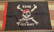 Fish Or Cut Bait Indoor Outdoor Nylon Boat Flag With Grommets 12" X 18" Cool! , used for sale  Shipping to South Africa