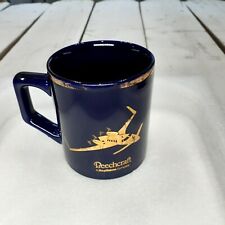 Caneca xícara de café Beechcraft Starship avião hélice traseira ouro azul cobalto vintage comprar usado  Enviando para Brazil