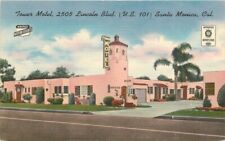 Cartão postal de linho colorido década de 1940 Califórnia Santa Monica Tower Motel 22-11791 comprar usado  Enviando para Brazil