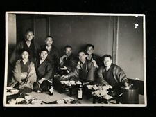 #2923 Japanese Vintage Photo 1940s / young man woman banquet meal Haori people comprar usado  Enviando para Brazil