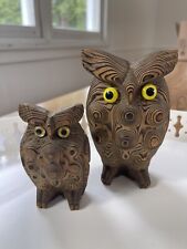 Used, MCM Owl Carved Cryptomeria Wood Japan (Set Of Two) for sale  Shipping to South Africa