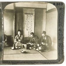 Japanese Food Home Hostess Stereoview c1900 Asian Woman House Dinner Photo A2139 for sale  Shipping to South Africa