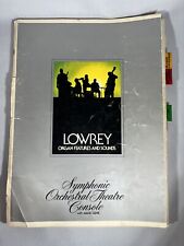 Lowrey Symphonic Orchestral Theatre Console MANUAL for sale  Shipping to South Africa