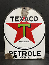 Plaque Émaillée Texaco Petrole Huile Ancienne Enamel Sign Emailschild d'occasion  Beaumont-du-Périgord