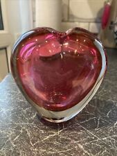 Pink glass heart for sale  CLITHEROE