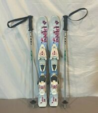 Volkl Chica 80cm 96-66-80 Girls Skis Marker 4.5 Adjustable Bindings & LEKI Poles for sale  Boulder