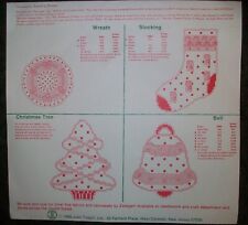 Zweigart Christmas Time Damask Cross Stitch Ornaments Rare Vintage Cloth Toggitt for sale  Shipping to South Africa