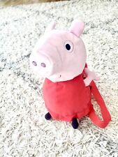 Mochila de pelúcia Peppa Pig rosa e vermelha brinquedo de pelúcia animal com bolso com zíper comprar usado  Enviando para Brazil