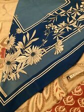 *Vintage Italian Scarf By Marco Corsari. 30” Sq.  Blipped/White Floral. Unworn for sale  Shipping to South Africa