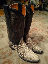 Used, DAN POST MANNING SNAKESKIN & BLACK LEATHER R TOE COWBOY BOOTS #DP3036 MEN'S 9D for sale  Shipping to South Africa