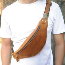 Men's Genuine Leather Chest Bag Sling Fanny Pack Crossbody Bag Belt Shoulder Bag for sale  Shipping to South Africa