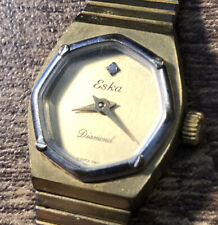 Relógio de pulso feminino vintage Eska suíço quartzo diamante bateria nova comprar usado  Enviando para Brazil