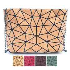 Bolsa tiracolo de cortiça natural elegante corrente geométrica, tecido de cortiça, zíper comprar usado  Enviando para Brazil