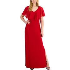 Vestido de noite longo Connected Apparel feminino vermelho manga flutter 14 BHFO 3152, usado comprar usado  Enviando para Brazil