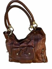 B. Makowsky Brown Leather Large Shoulder Bag - Women's Handbag for sale  Shipping to South Africa