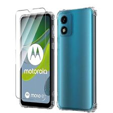 For MOTOROLA MOTO E13 TPU CLEAR CASE COVER + TEMPERED GLASS FILM for sale  Shipping to South Africa